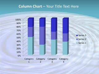 Blue Water Background With Circular Ripples From The Rain. PowerPoint Template