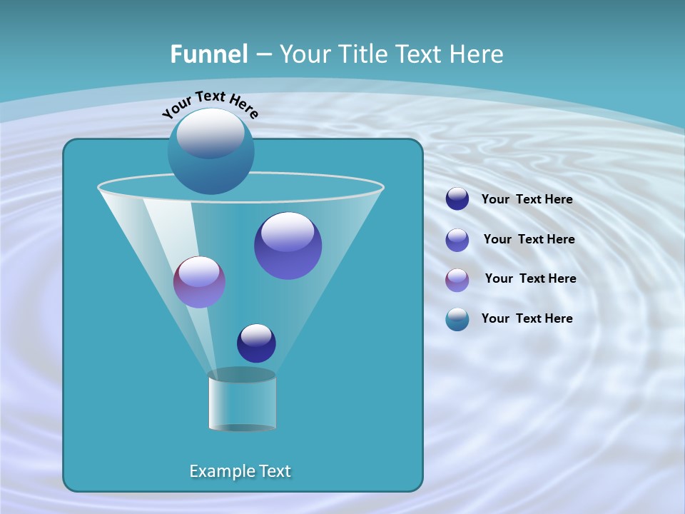 Blue Water Background With Circular Ripples From The Rain. PowerPoint Template
