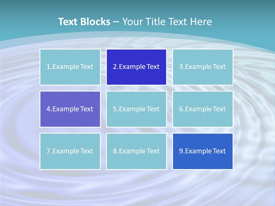 Blue Water Background With Circular Ripples From The Rain. PowerPoint Template