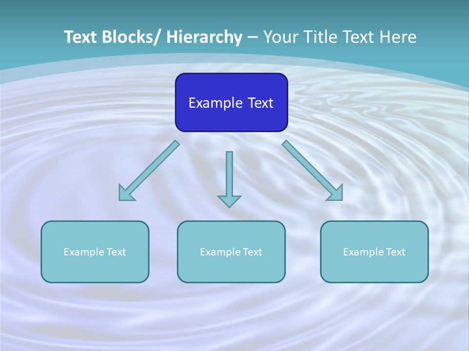 Blue Water Background With Circular Ripples From The Rain. PowerPoint Template