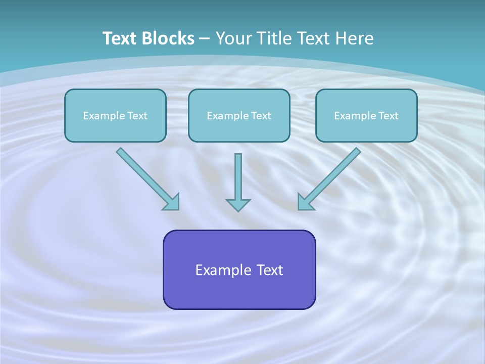 Blue Water Background With Circular Ripples From The Rain. PowerPoint Template