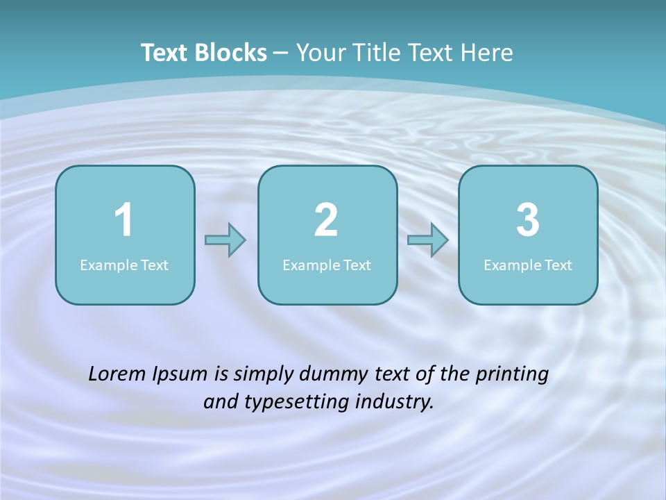 Blue Water Background With Circular Ripples From The Rain. PowerPoint Template