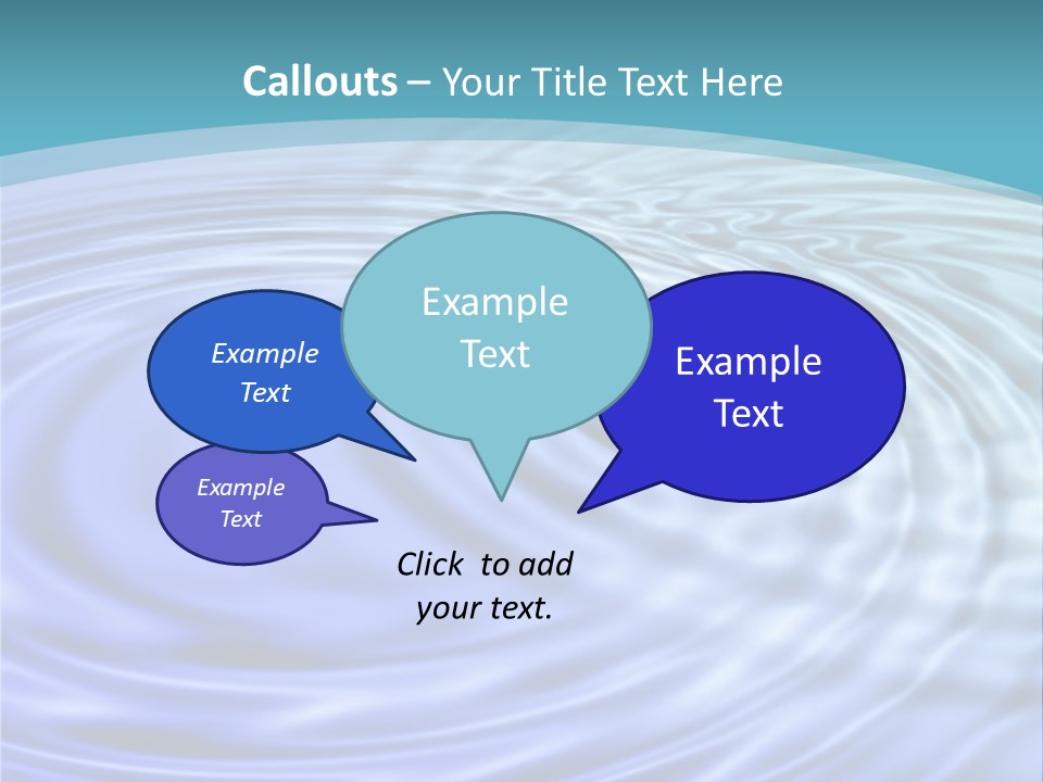 Blue Water Background With Circular Ripples From The Rain. PowerPoint Template