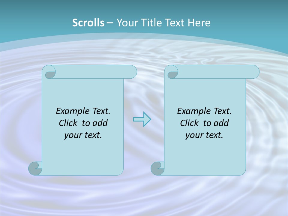 Blue Water Background With Circular Ripples From The Rain. PowerPoint Template