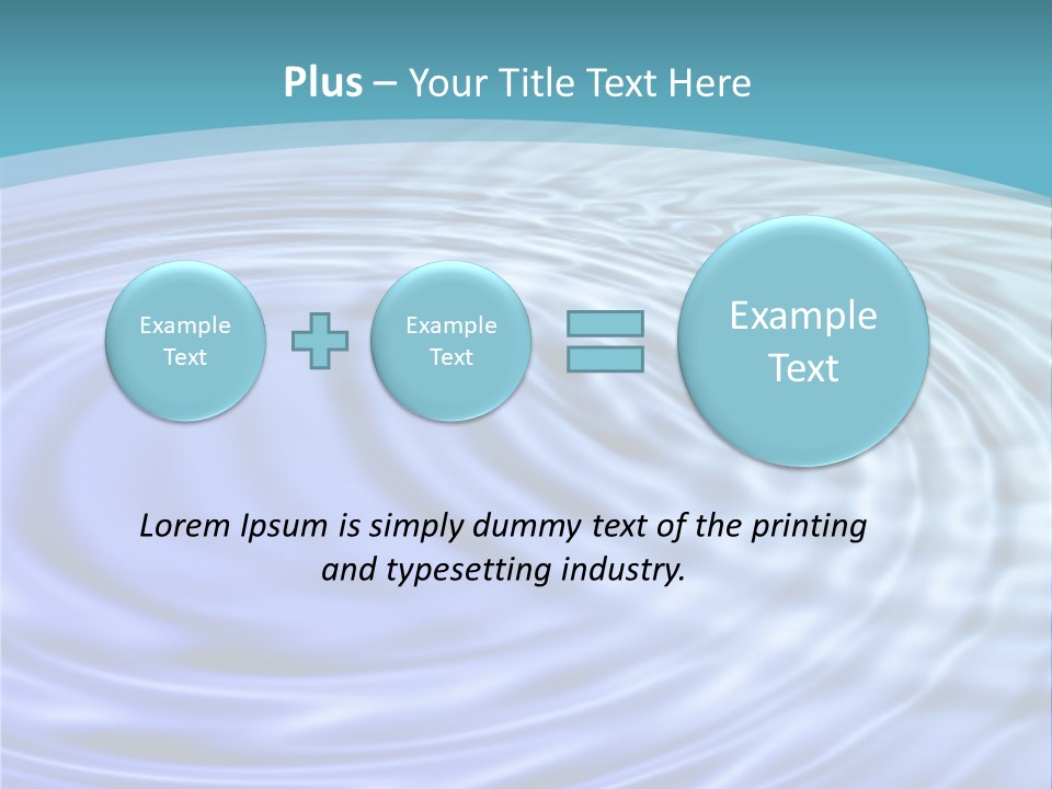Blue Water Background With Circular Ripples From The Rain. PowerPoint Template