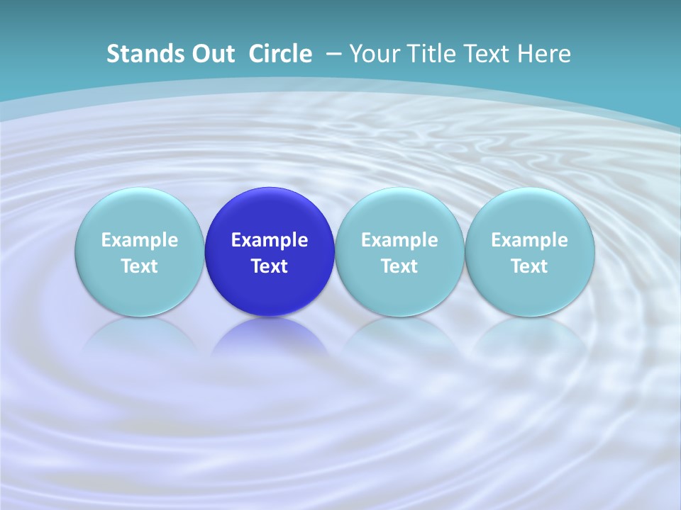 Blue Water Background With Circular Ripples From The Rain. PowerPoint Template