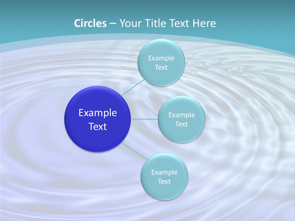 Blue Water Background With Circular Ripples From The Rain. PowerPoint Template