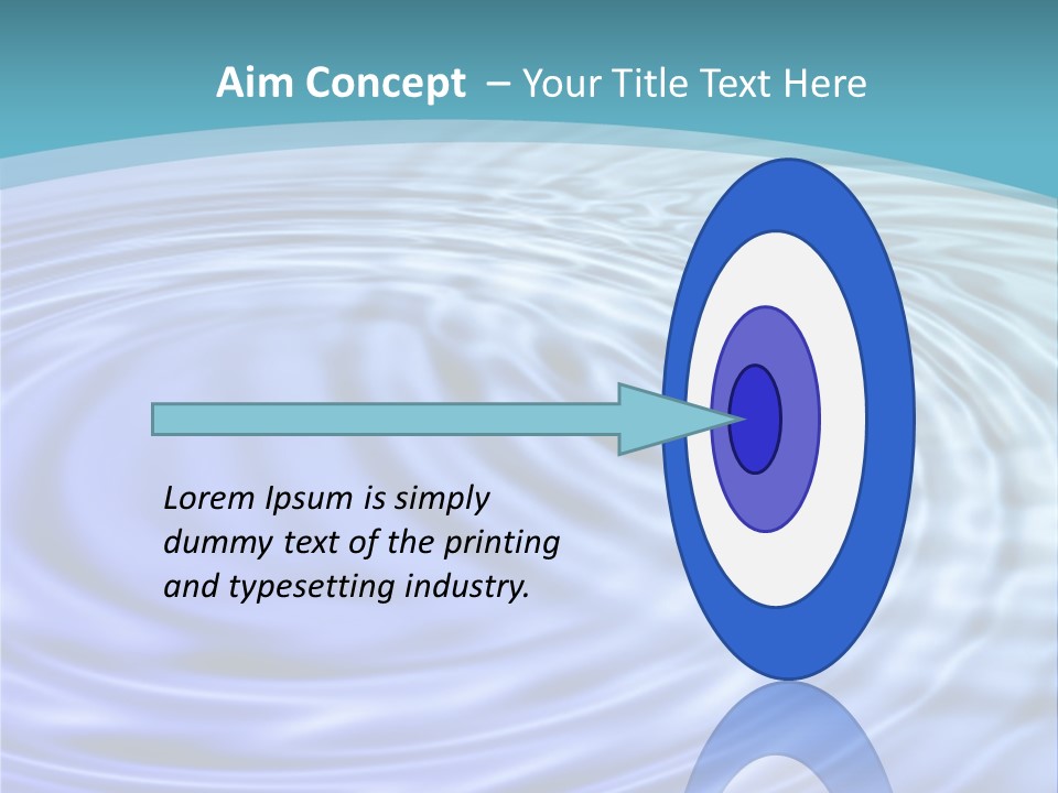 Blue Water Background With Circular Ripples From The Rain. PowerPoint Template