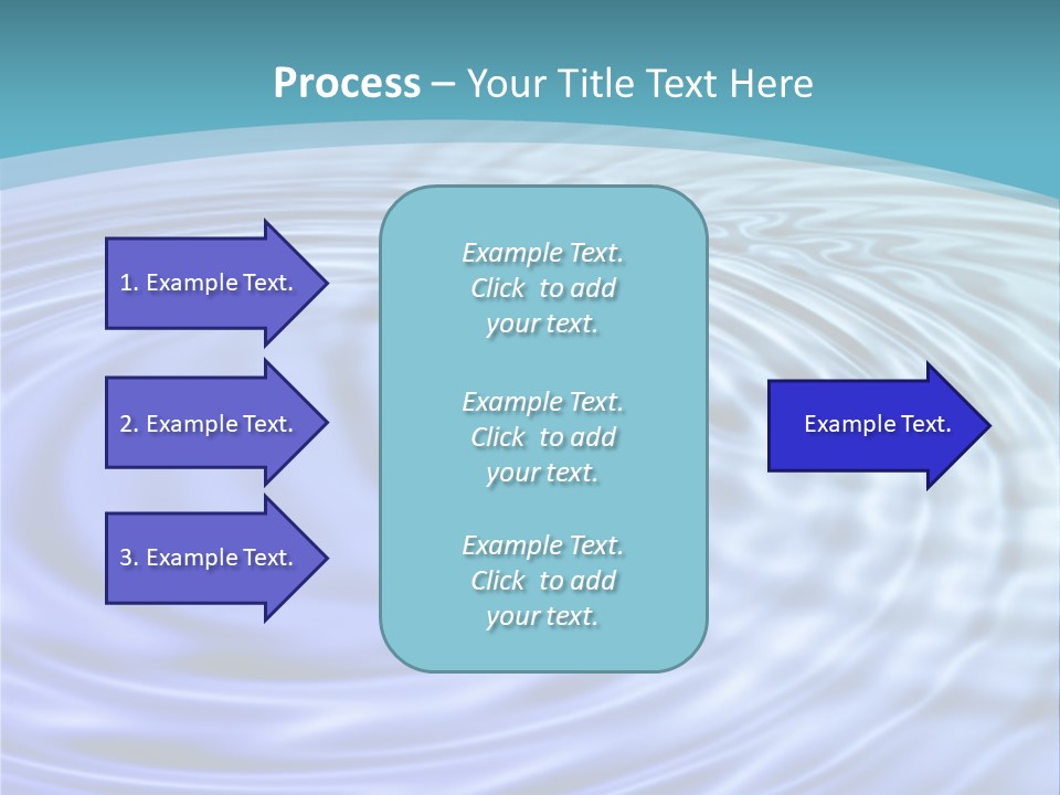Blue Water Background With Circular Ripples From The Rain. PowerPoint Template