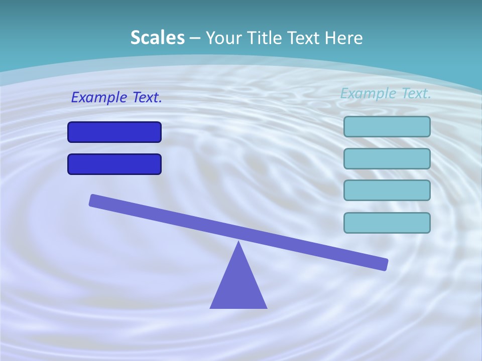 Blue Water Background With Circular Ripples From The Rain. PowerPoint Template
