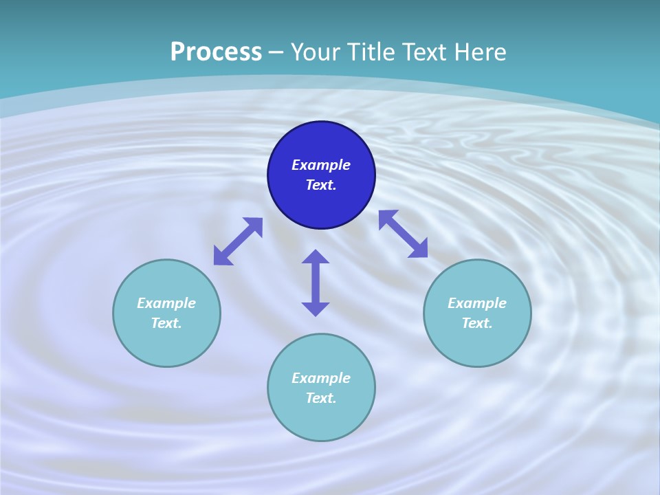 Blue Water Background With Circular Ripples From The Rain. PowerPoint Template