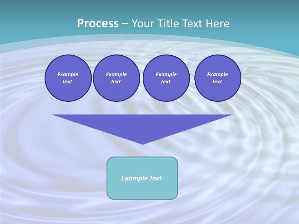 Blue Water Background With Circular Ripples From The Rain. PowerPoint Template
