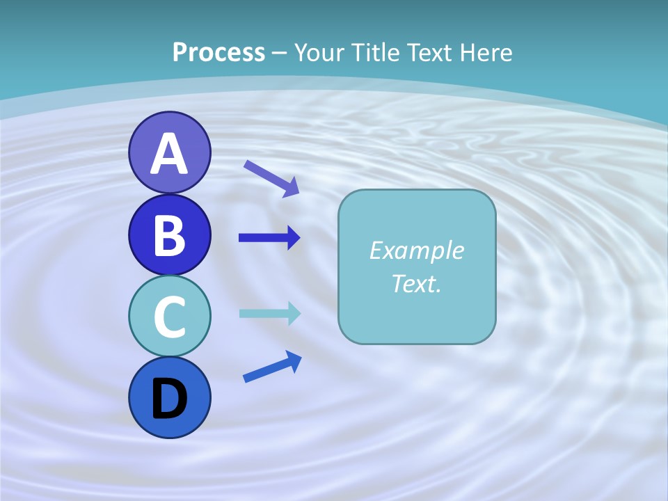 Blue Water Background With Circular Ripples From The Rain. PowerPoint Template