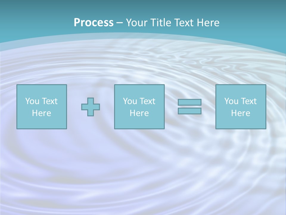 Blue Water Background With Circular Ripples From The Rain. PowerPoint Template