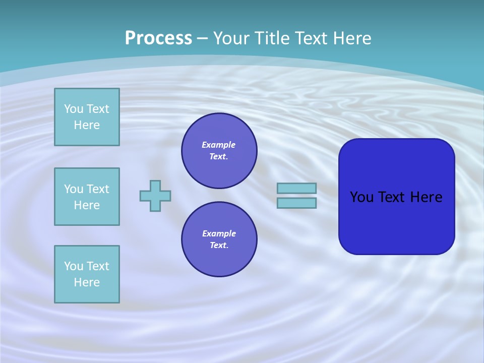 Blue Water Background With Circular Ripples From The Rain. PowerPoint Template