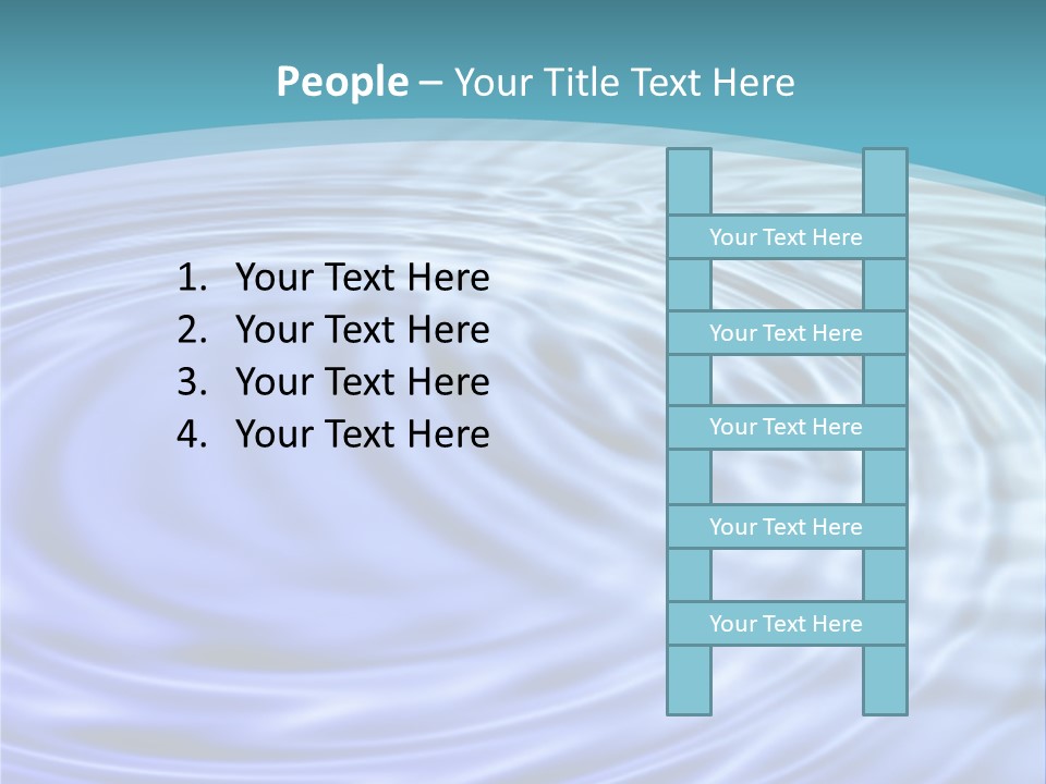 Blue Water Background With Circular Ripples From The Rain. PowerPoint Template