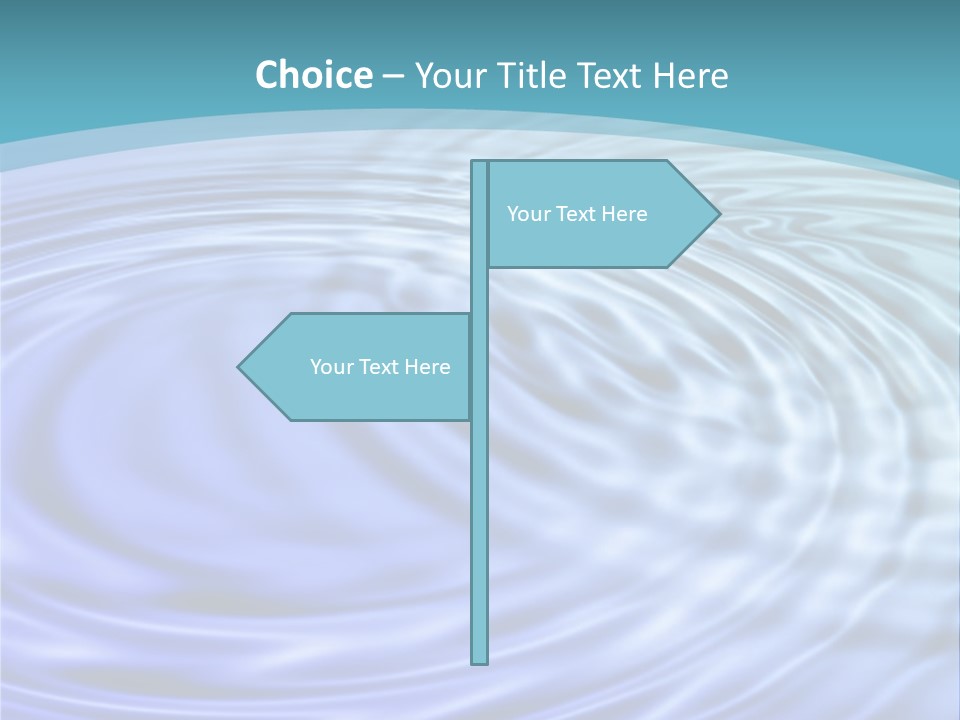 Blue Water Background With Circular Ripples From The Rain. PowerPoint Template