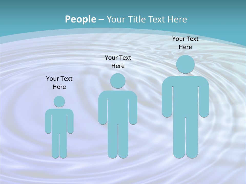 Blue Water Background With Circular Ripples From The Rain. PowerPoint Template