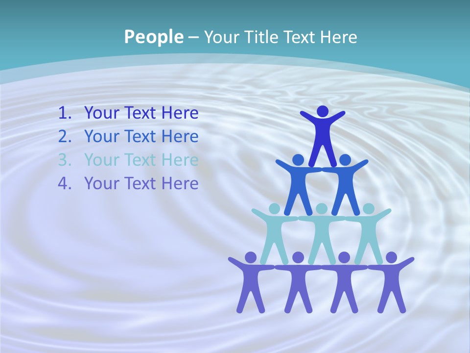 Blue Water Background With Circular Ripples From The Rain. PowerPoint Template