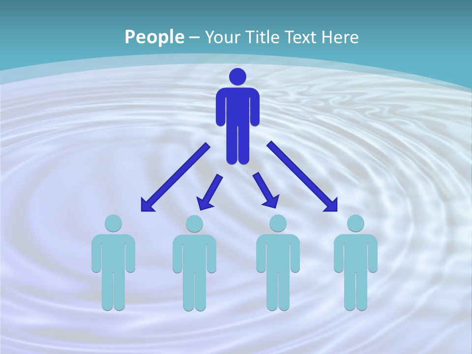 Blue Water Background With Circular Ripples From The Rain. PowerPoint Template