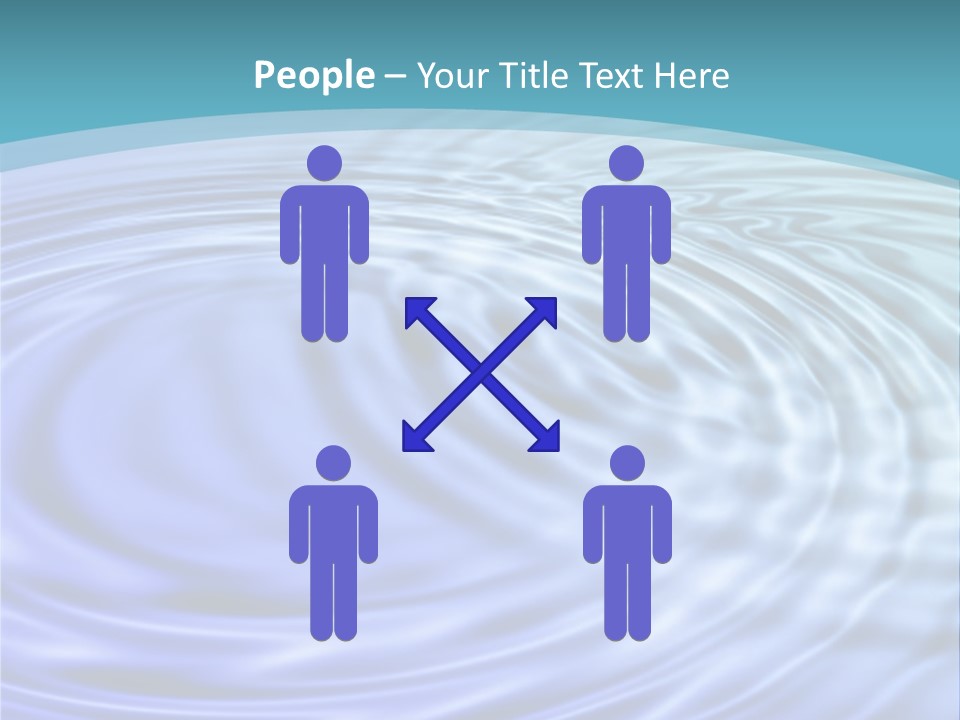 Blue Water Background With Circular Ripples From The Rain. PowerPoint Template