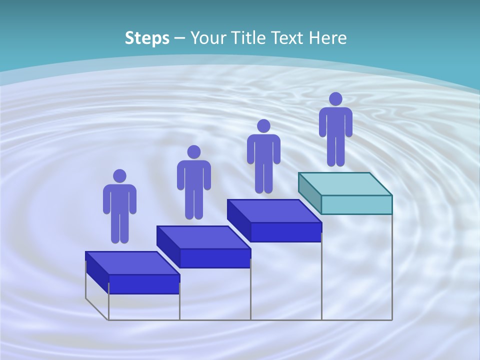 Blue Water Background With Circular Ripples From The Rain. PowerPoint Template