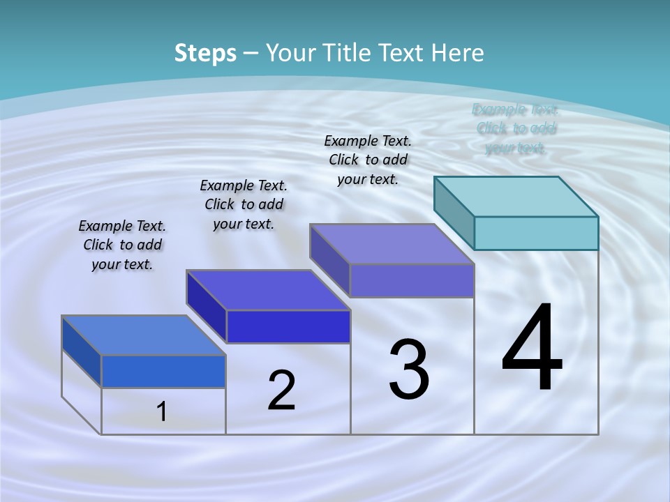 Blue Water Background With Circular Ripples From The Rain. PowerPoint Template
