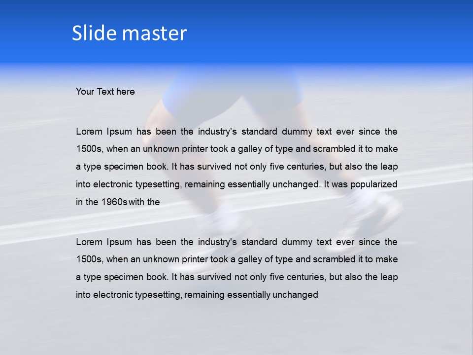 Detail Of The Legs Of A Marathon Runner With Slight Panning Effect PowerPoint Template