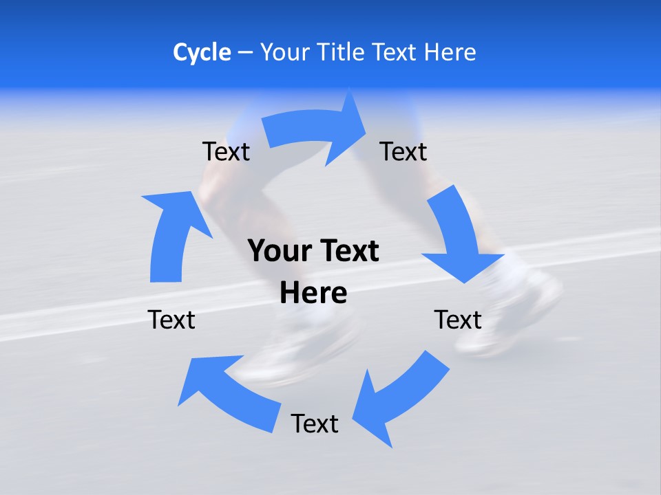 Detail Of The Legs Of A Marathon Runner With Slight Panning Effect PowerPoint Template