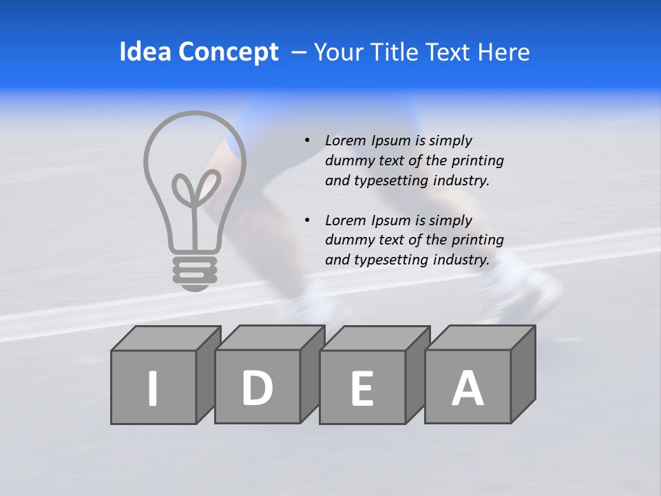 Detail Of The Legs Of A Marathon Runner With Slight Panning Effect PowerPoint Template