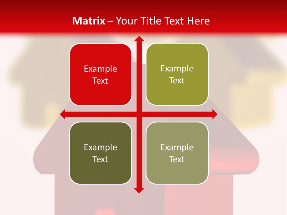A Group Of Red And Green Houses On White Background PowerPoint Template
