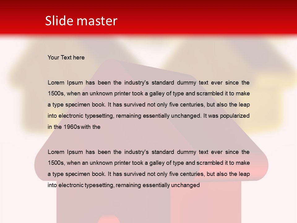 A Group Of Red And Green Houses On White Background PowerPoint Template