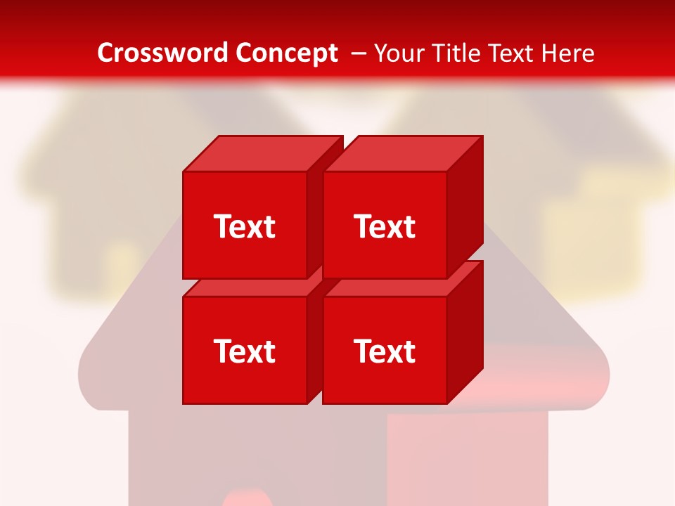 A Group Of Red And Green Houses On White Background PowerPoint Template