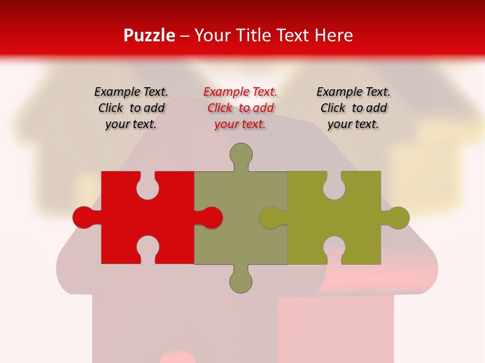 A Group Of Red And Green Houses On White Background PowerPoint Template