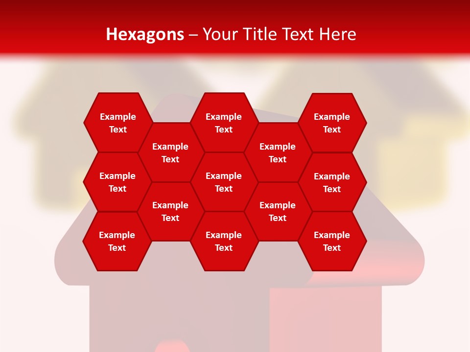 A Group Of Red And Green Houses On White Background PowerPoint Template