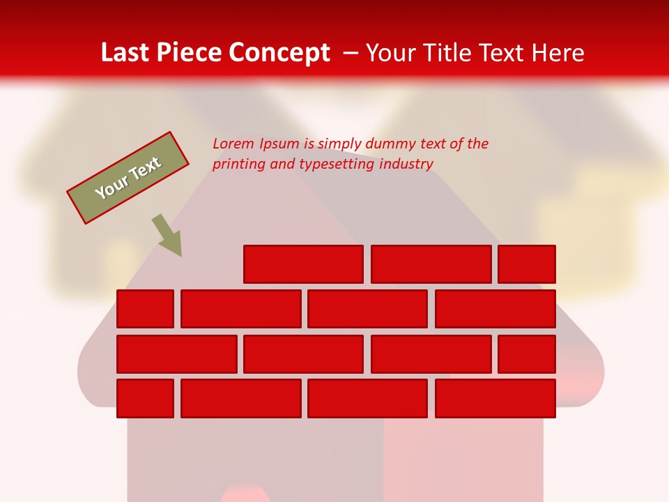 A Group Of Red And Green Houses On White Background PowerPoint Template