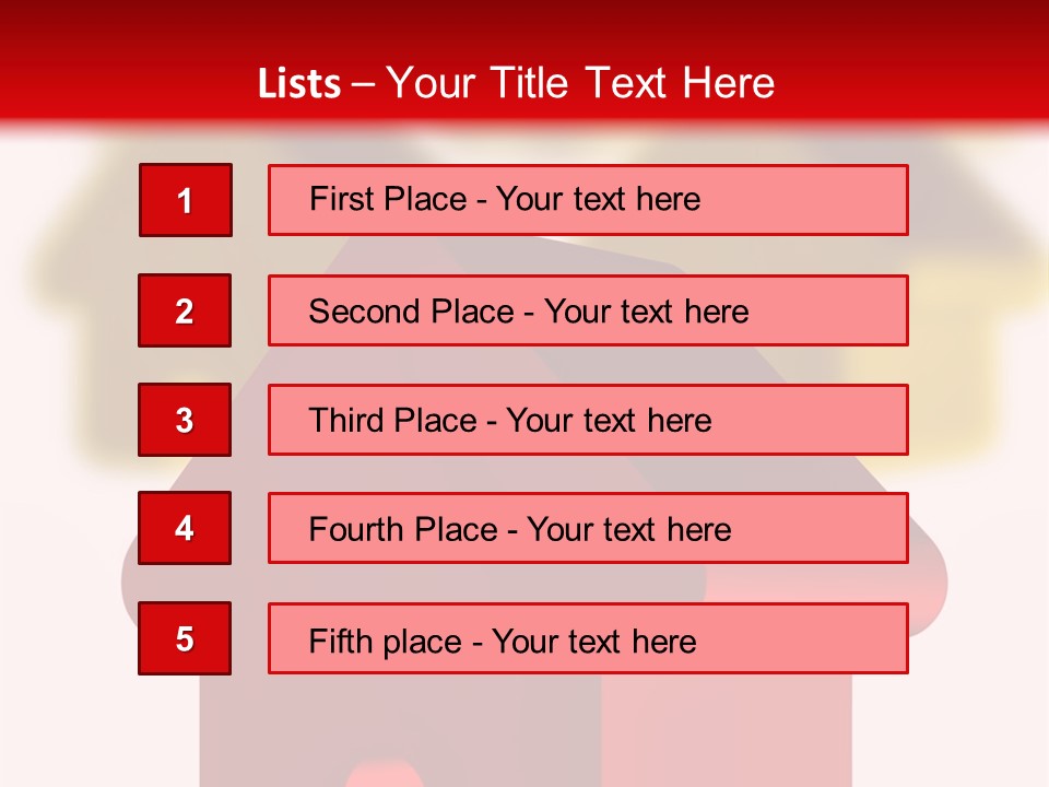 A Group Of Red And Green Houses On White Background PowerPoint Template