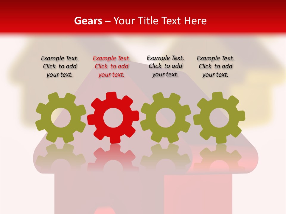 A Group Of Red And Green Houses On White Background PowerPoint Template