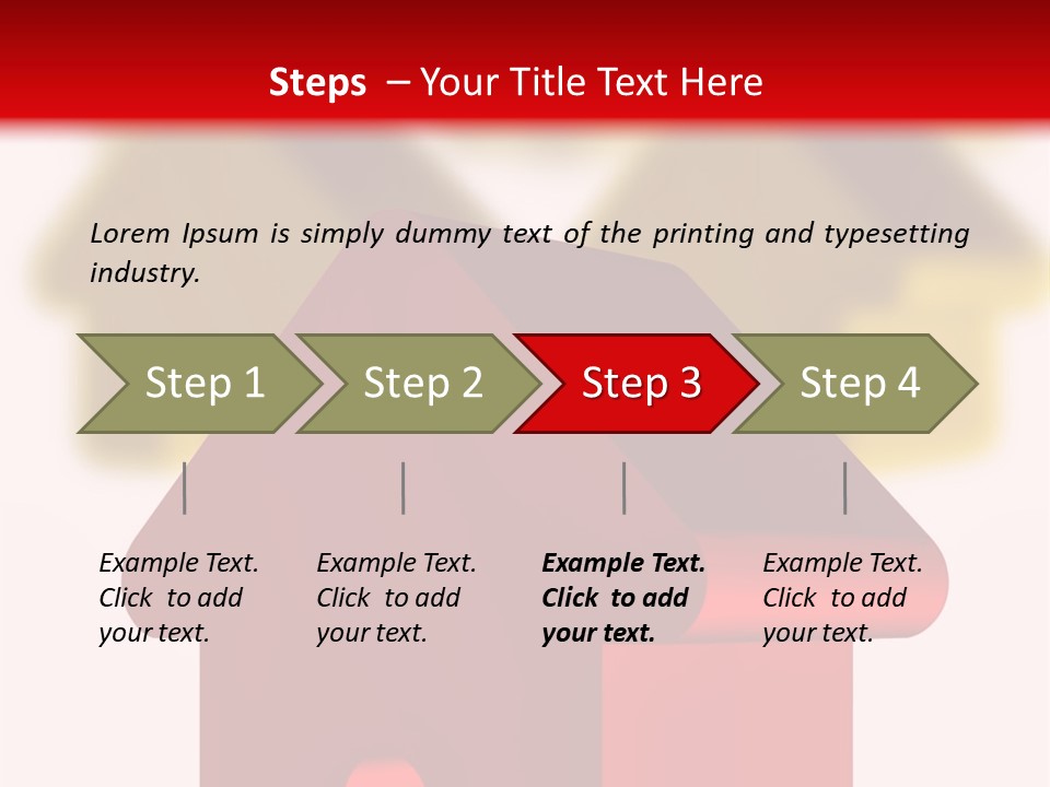 A Group Of Red And Green Houses On White Background PowerPoint Template