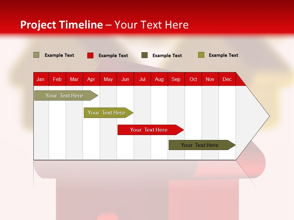 A Group Of Red And Green Houses On White Background PowerPoint Template