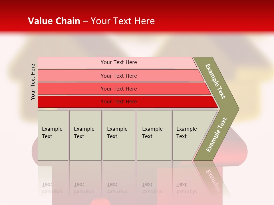 A Group Of Red And Green Houses On White Background PowerPoint Template