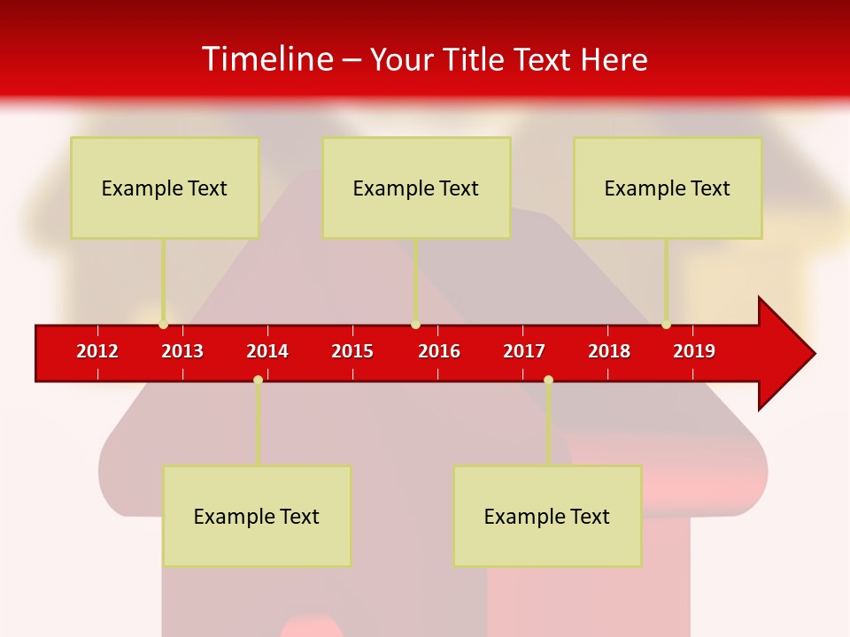 A Group Of Red And Green Houses On White Background PowerPoint Template