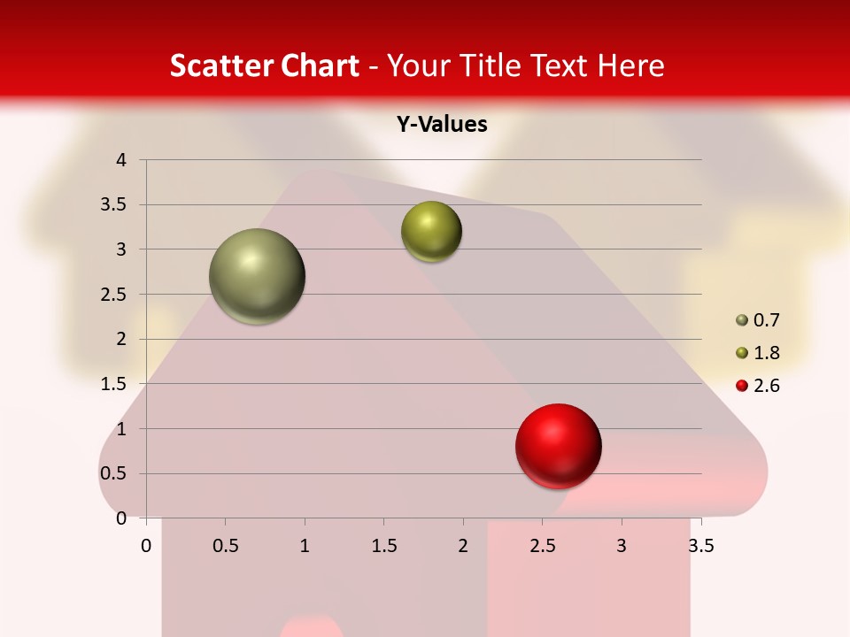 A Group Of Red And Green Houses On White Background PowerPoint Template