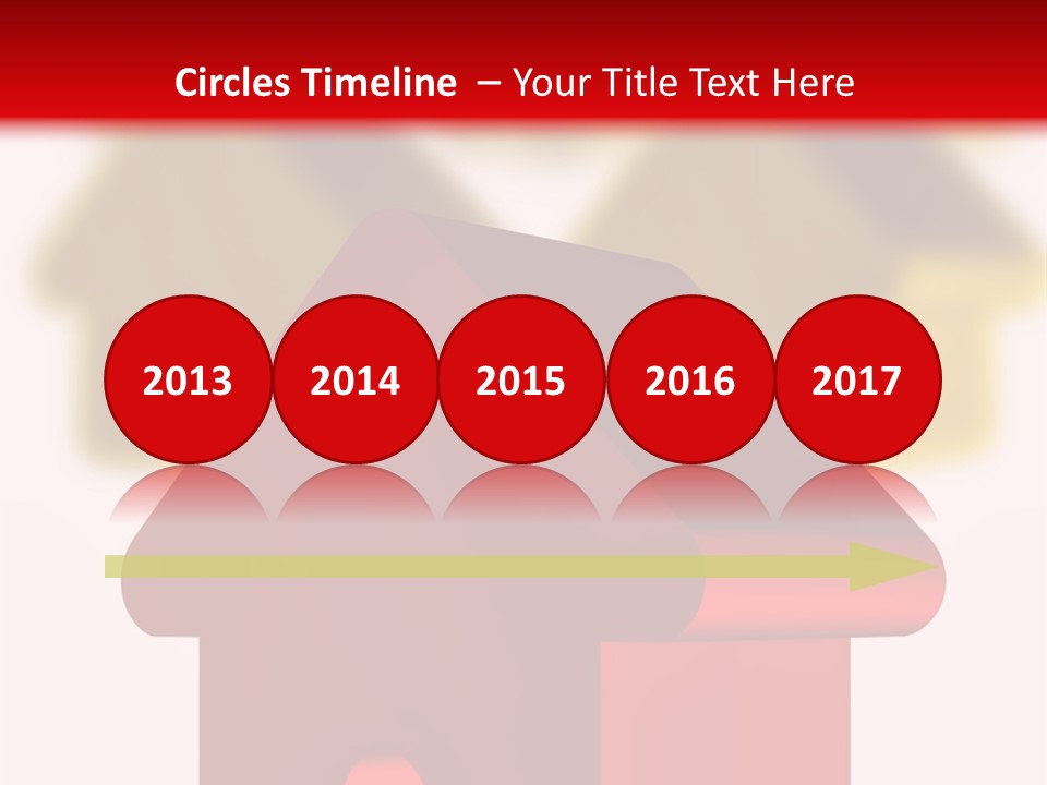 A Group Of Red And Green Houses On White Background PowerPoint Template