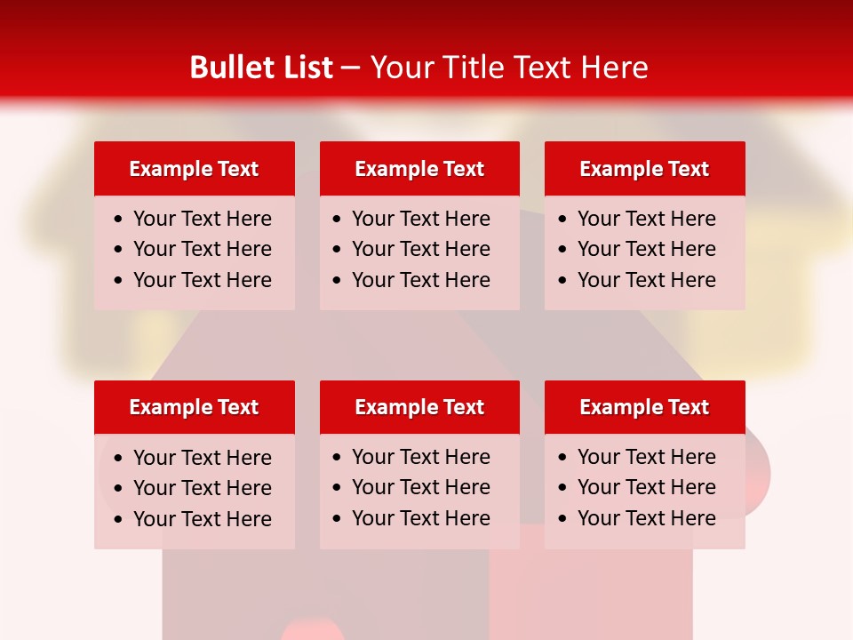 A Group Of Red And Green Houses On White Background PowerPoint Template