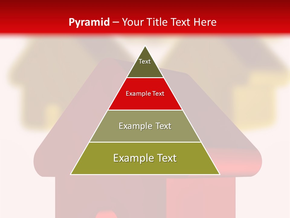 A Group Of Red And Green Houses On White Background PowerPoint Template