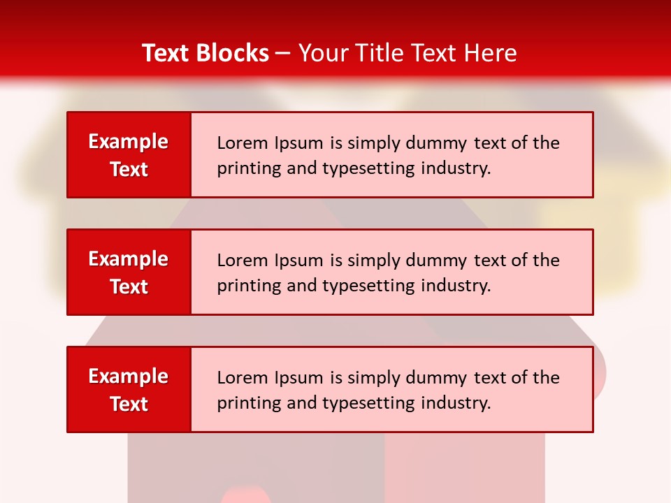 A Group Of Red And Green Houses On White Background PowerPoint Template
