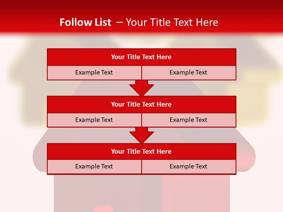 A Group Of Red And Green Houses On White Background PowerPoint Template