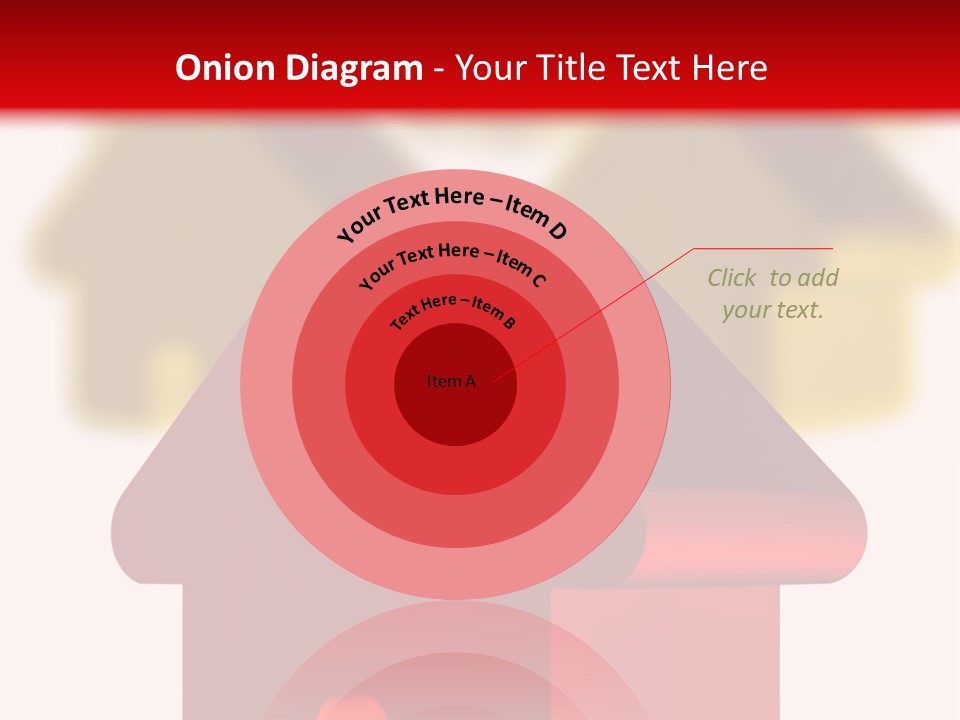 A Group Of Red And Green Houses On White Background PowerPoint Template