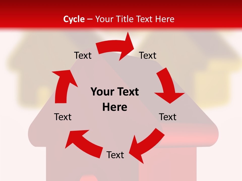 A Group Of Red And Green Houses On White Background PowerPoint Template
